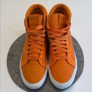 Orange Men’s Sk8-Hi Vans Leather (gently used)